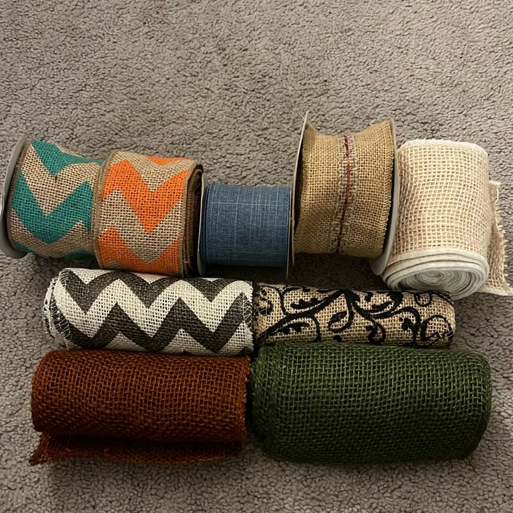 9 partial rolls of burlap